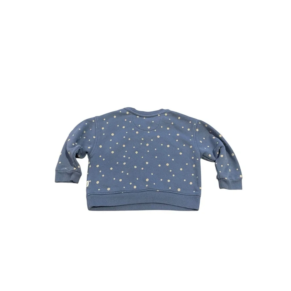 Easy-Peasy Sweatshirt Jogger Set Kids 24M Blue Polka Dot Organic Cotton Earthy